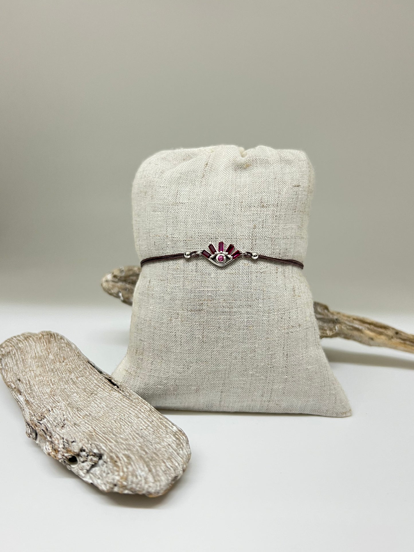 Bracelet Argent 925 Zircon rose RBRF1016 Kurshuni