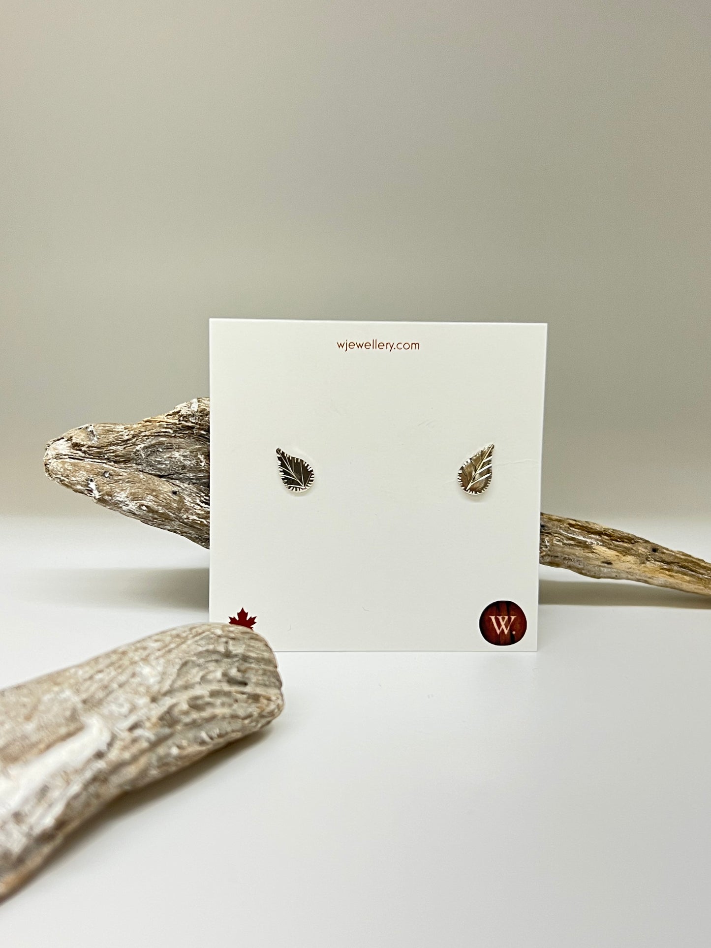 Leaf studs Argent 925 es18925 W Jewellery Canada