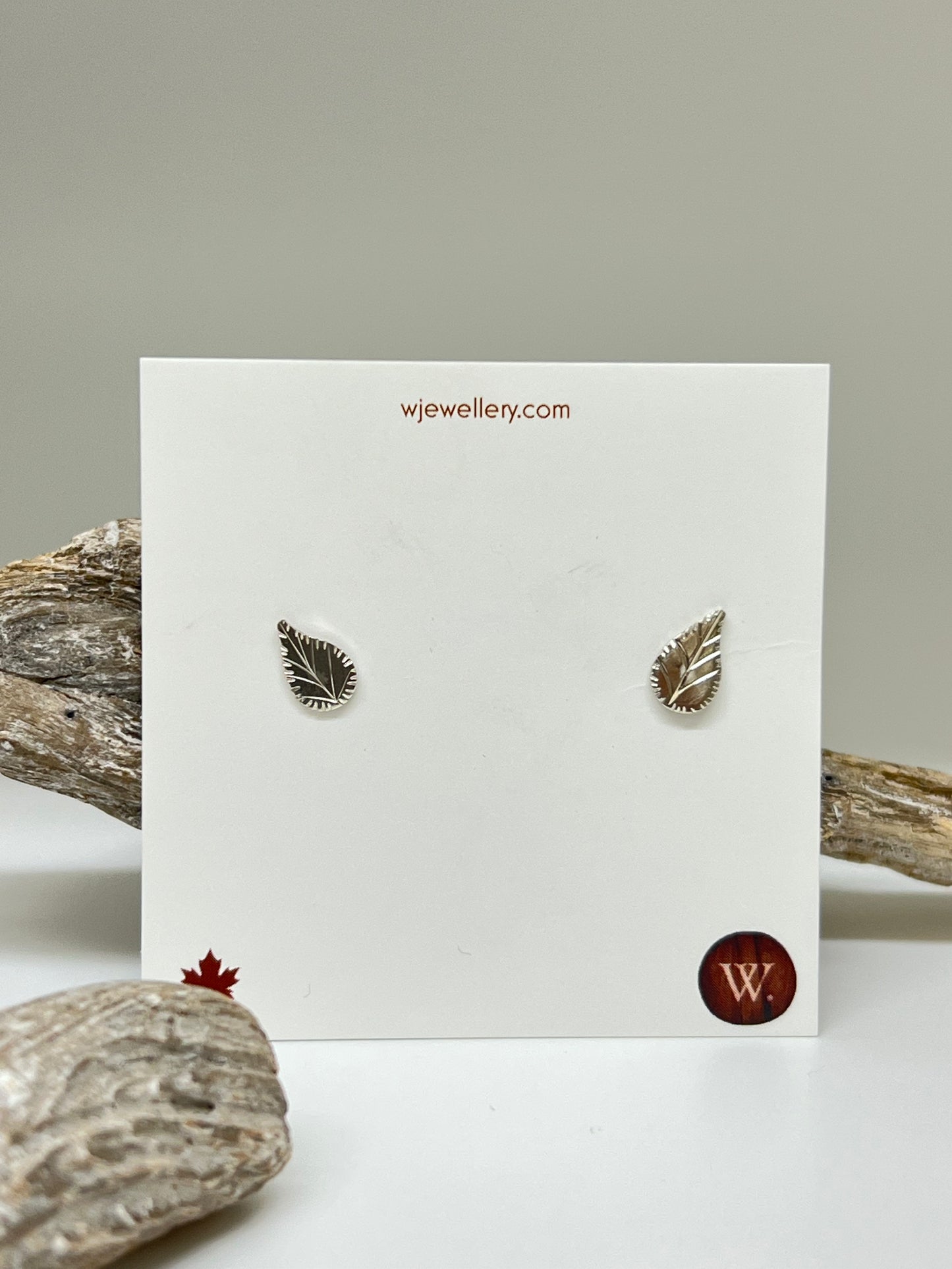 Leaf studs Argent 925 es18925 W Jewellery Canada