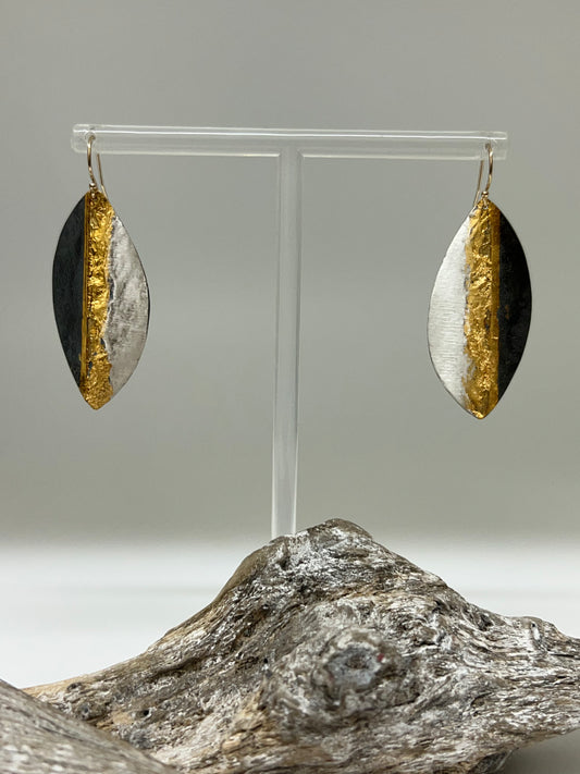 Boucles Convergence 925 et Or fait main en Ontario E-C2 Air & Earth Design