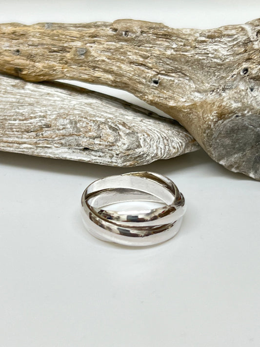 Bague Trilogie en Argent 925 Fait main Artisans Thaïlande Trilogie ring