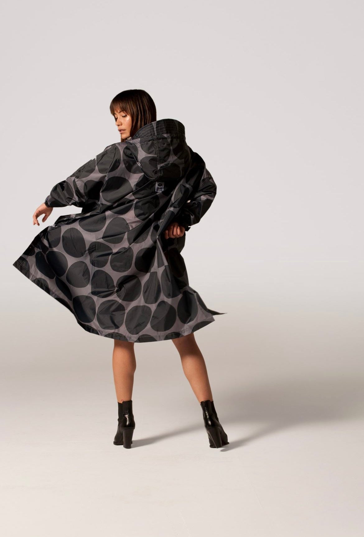Black Polka Imperméable 100% Polyester recyclé Rain Kiss Black Camo