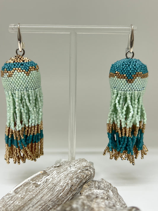 Boucles d'oreilles Perles Miyuki Fait main à Montréal Irina Polack Miyuki