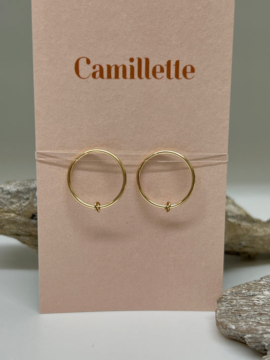 Sleepers Hoops 10 carats gold Anneaux dormeuses Camillette Montréal
