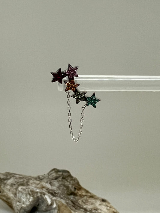 Bellatrix à queue Boucle solo en argent 925 RNK969-3RS Kurshun