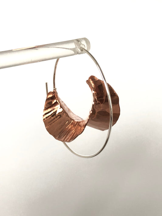 Boucle d'oreilles cuivre et argent 01.03.ForgeCuivre40 Claudine Moncion