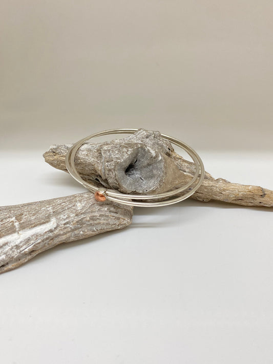 Bracelet Argent 925 & Cuivre Fait main à Montréal B_Dots32 Claudine Moncion