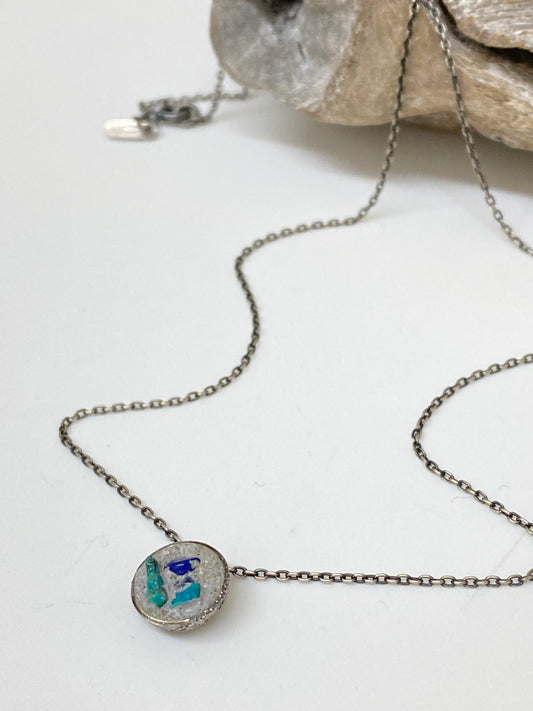 Pendentif Béton-Argent-Pierres Fait main à Montréal FRAG046 CATRIE