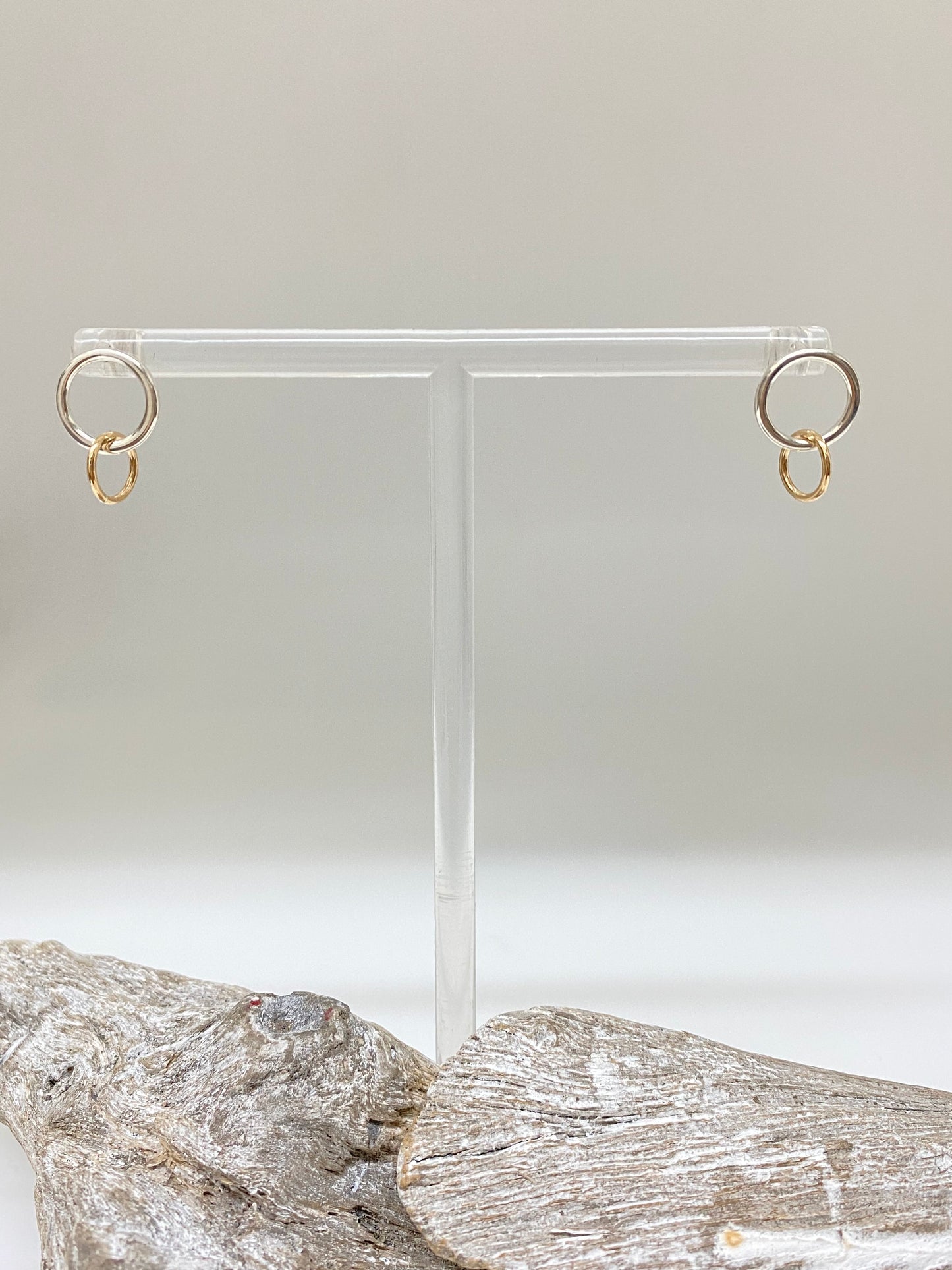 Boucles d'oreilles Boad Argent 925 et Or Fait main à Montréal Maksym joaillerie