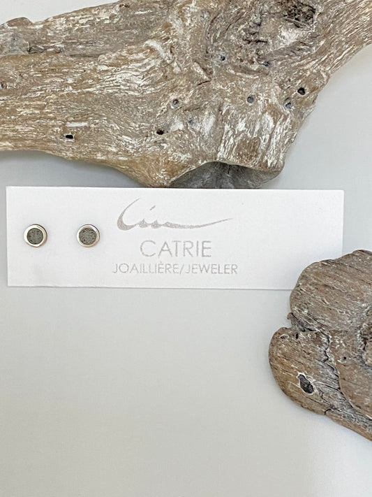 Boucles Béton-Argent-Pierres CATRIE pr041a Montréal