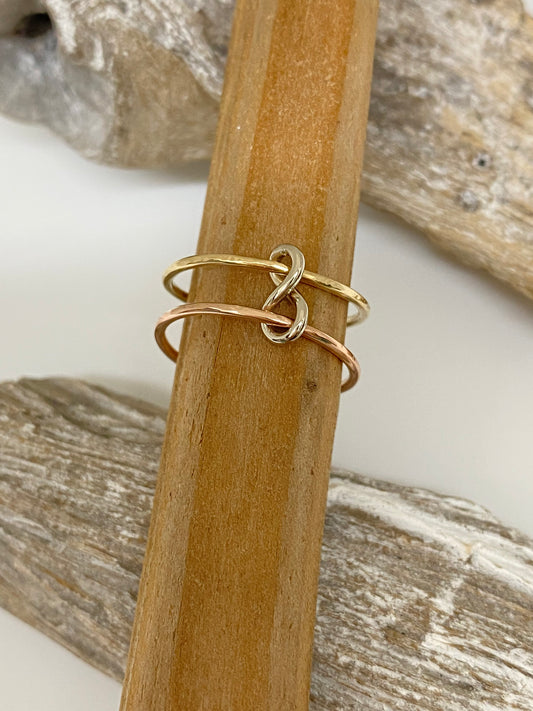 Bague éternité en argent et Or 14 carats recyclé Fait en Outaouais W Jewellery