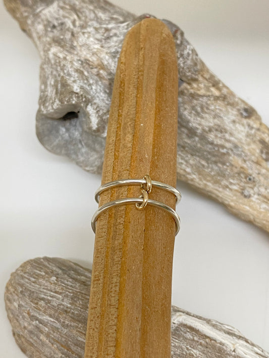 Bague éternité en argent et Or 14 carats recyclé Fait en Outaouais W Jewellery