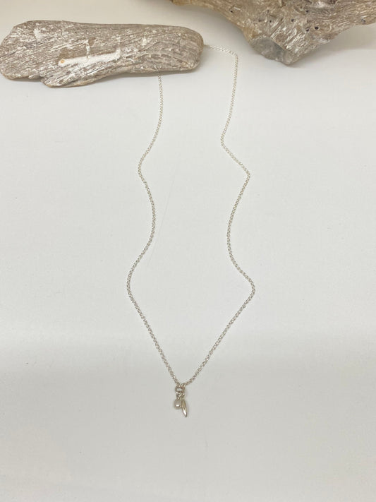 Collier petite perle marquise Argent 925 Maksym joaillerie Montréal