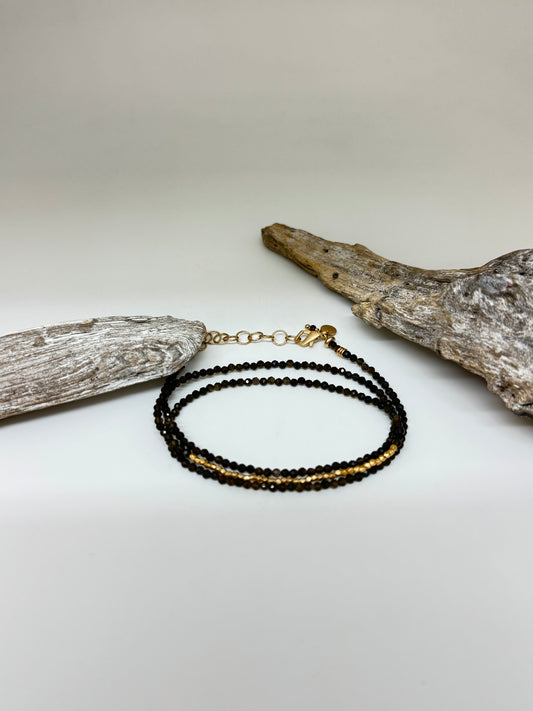 Bracelet Multi 3 Obsidienne et or S. Bucci Atelier créatif Bracelet Collier Multi 3