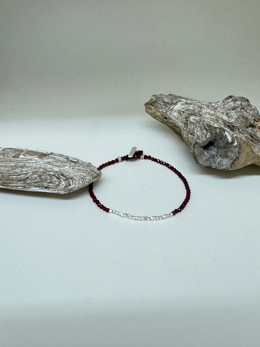 Bracelet Candy Grenat et argent  S. Bucci Atelier créatif Bracelet Candy Grenat