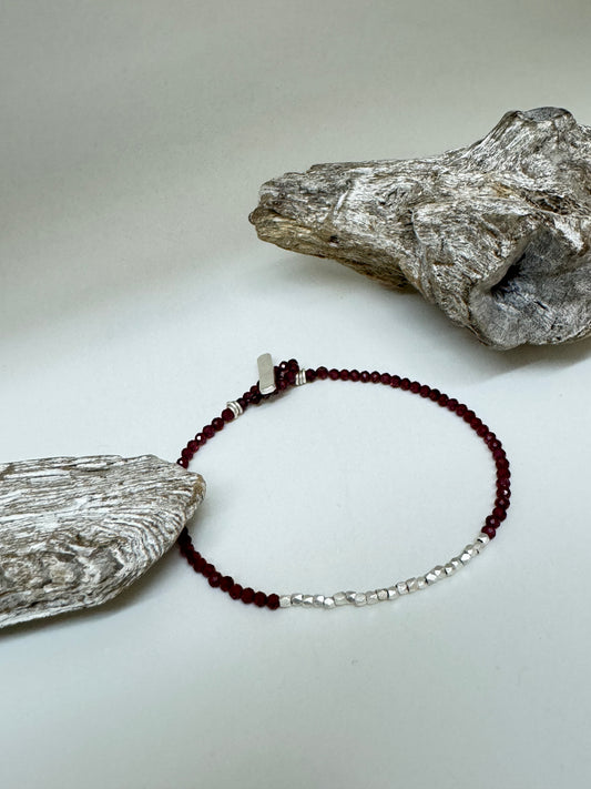 Bracelet Candy Grenat et argent  S. Bucci Atelier créatif Bracelet Candy Grenat