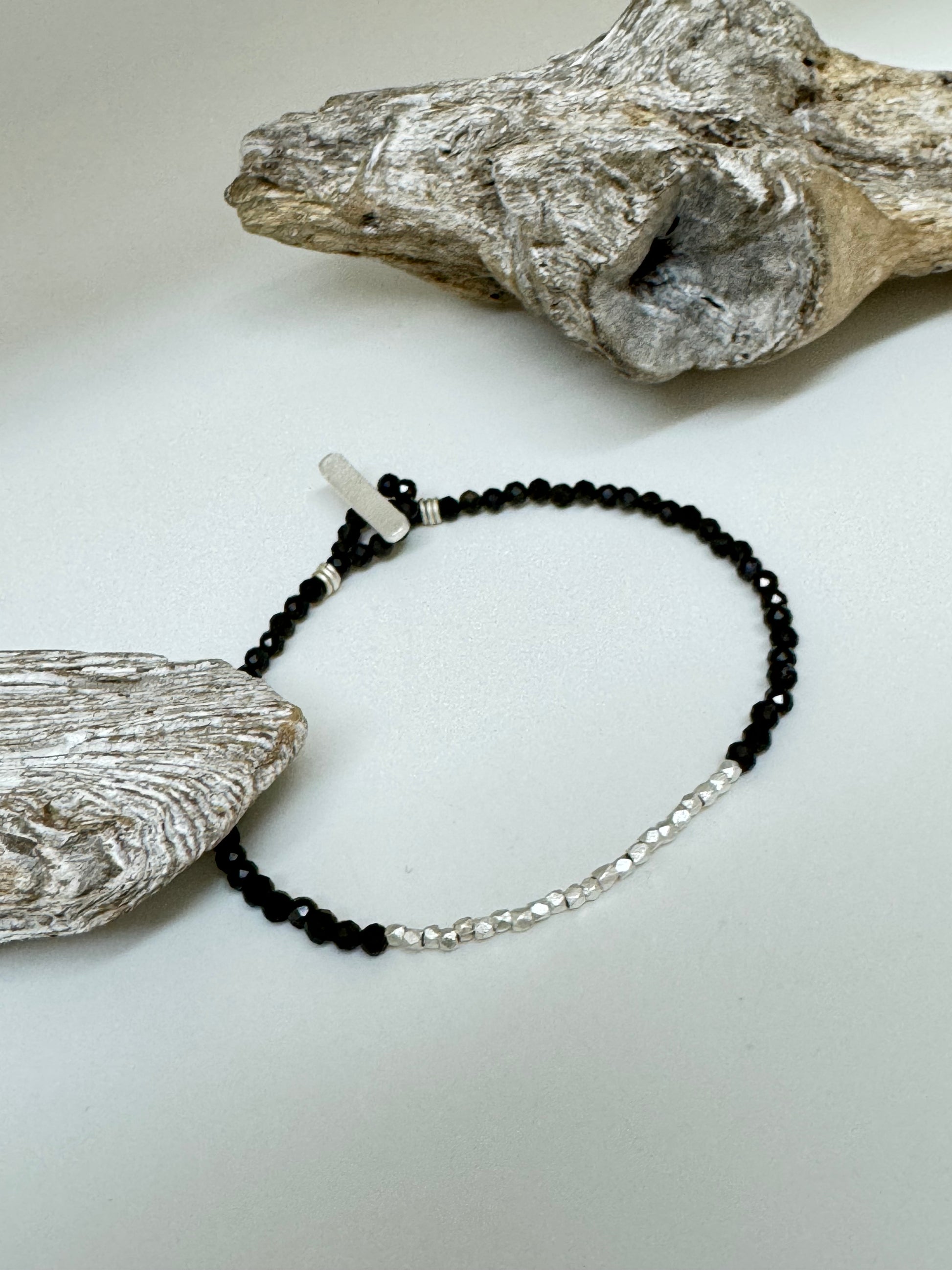 Bracelet Candy Golden Obsidienne et argent S. Bucci Atelier créatif Bracelet Candy Golden Obsidienne