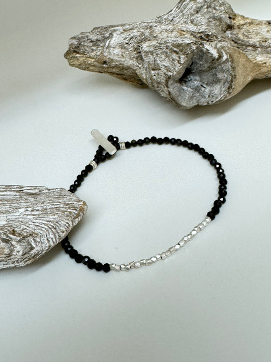 Bracelet Candy Golden Obsidienne et argent S. Bucci Atelier créatif Bracelet Candy Golden Obsidienne