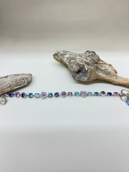 Bracelet cristaux Mariana en laiton plaqué argent 925 rhodium avec Cristal de Swarovski B-4504-1516
