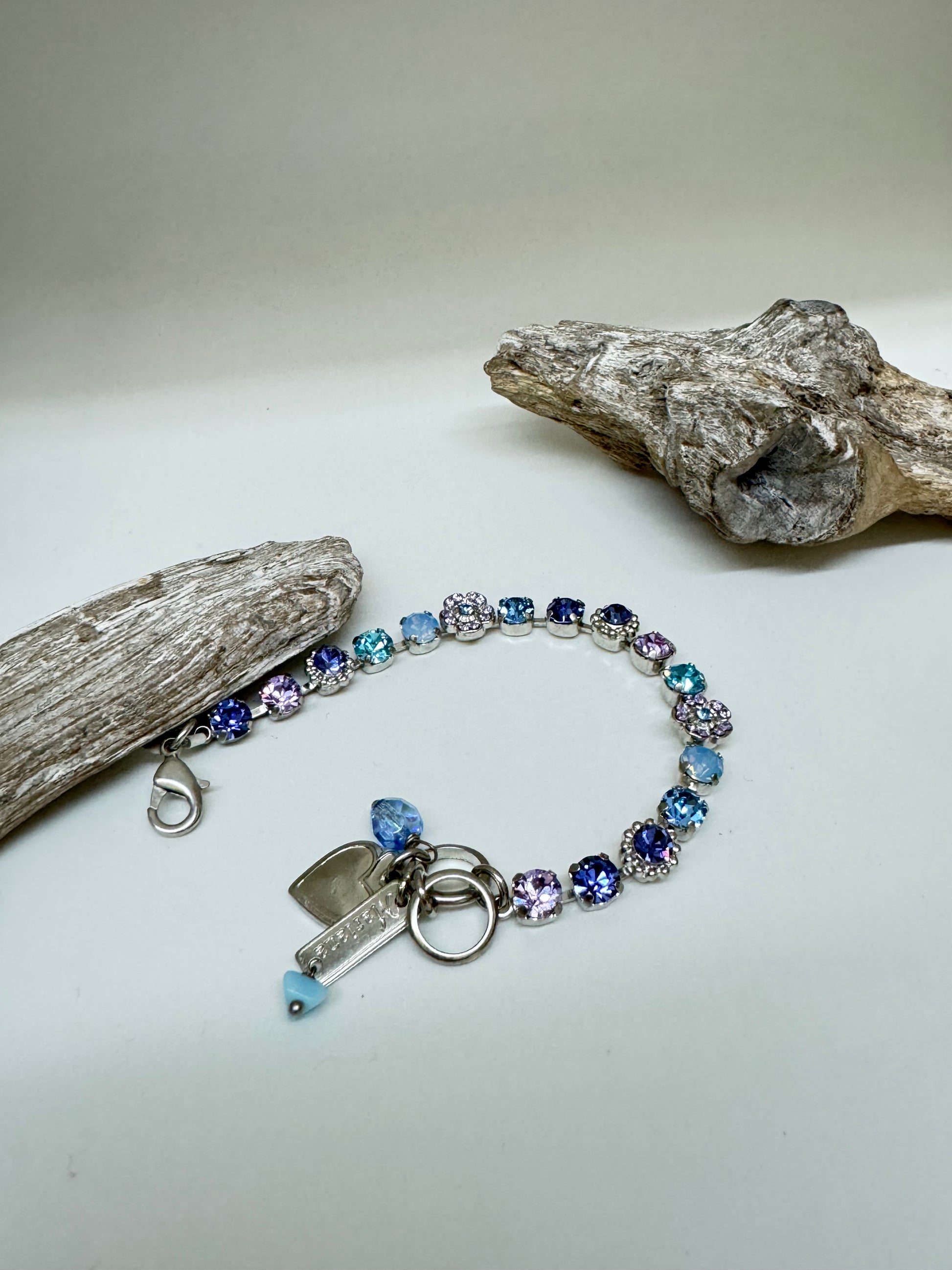 Bracelet cristaux Mariana en laiton plaqué argent 925 rhodium avec Cristal de Swarovski B-4504-1516