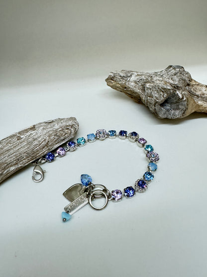 Bracelet cristaux Mariana en laiton plaqué argent 925 rhodium avec Cristal de Swarovski B-4504-1516
