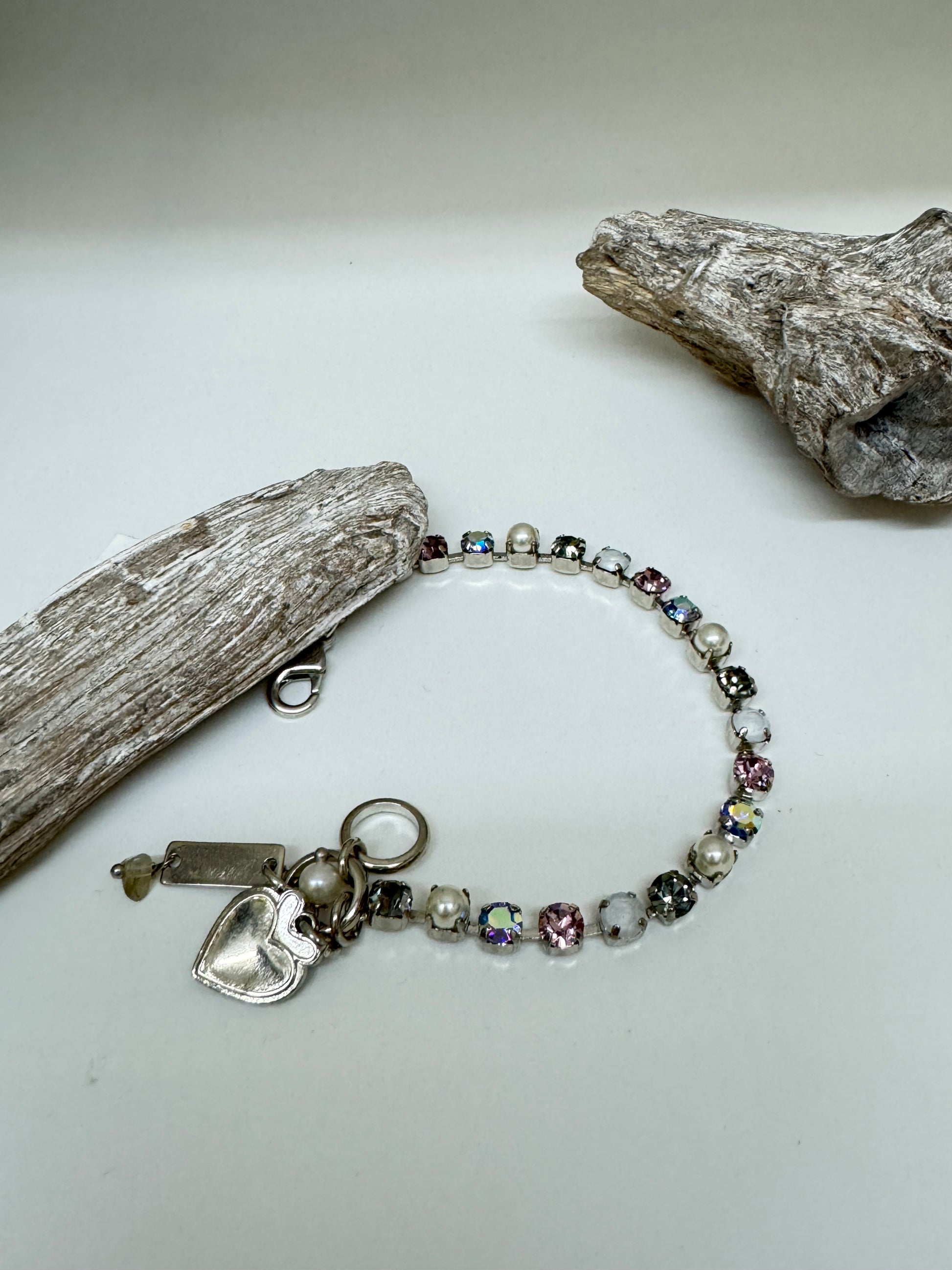 Bracelet cristaux Mariana en laiton plaqué argent 925 rhodium avec Cristal de Swarovski B-4044-3911