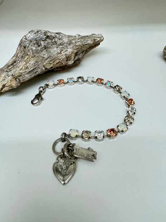 Bracelet cristaux Mariana en laiton plaqué argent 925 rhodium avec Cristal de Swarovski B-4430-1160
