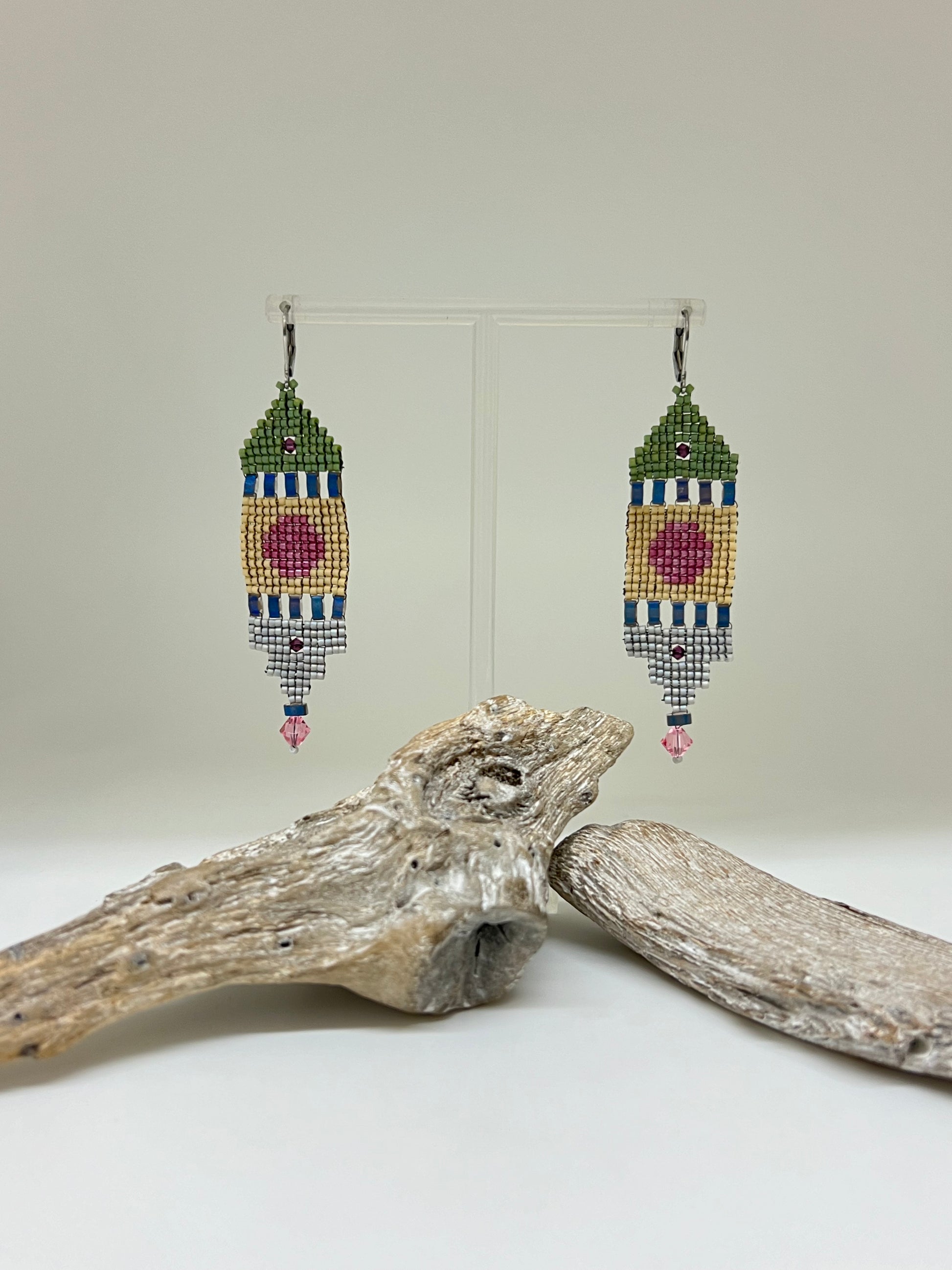 Boucles d'oreille Perles de Myuki fait à Montréal Hélène Gagnon Multi couleurs Myuki