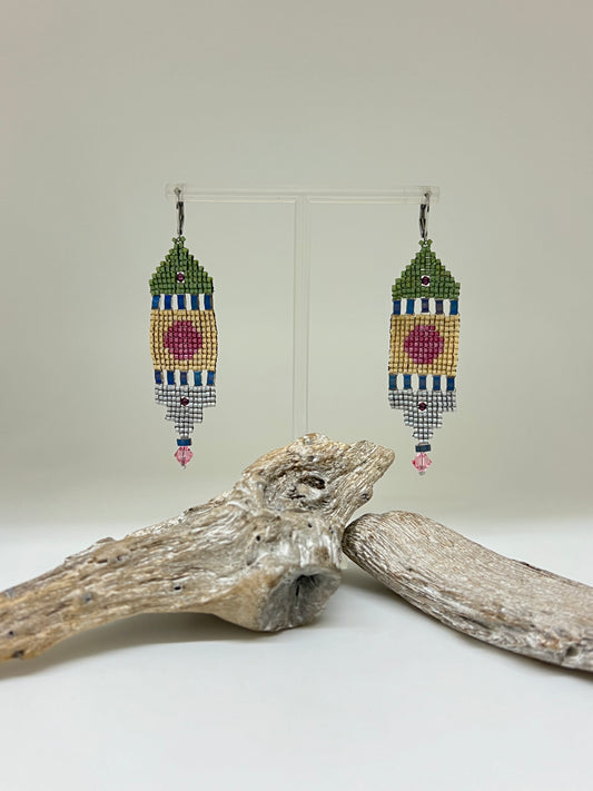 Boucles d'oreille Perles de Myuki fait à Montréal Hélène Gagnon Multi couleurs Myuki