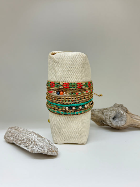 Bracelet Multi rang Artisanal Perle Japonaise Miyuki  Mishky Fait en Colombie Bracelet Multi rang