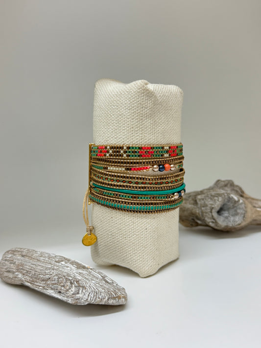 Bracelet Multi rang Artisanal Perle Japonaise Miyuki  Mishky Fait en Colombie Bracelet Multi rang
