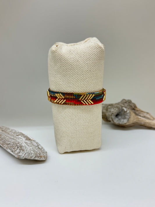 Bracelet Chevron Multicolor Artisanal Perle Japonaise Miyuki Mishky Fait en Colombie Bracelet Chevron mullticolor