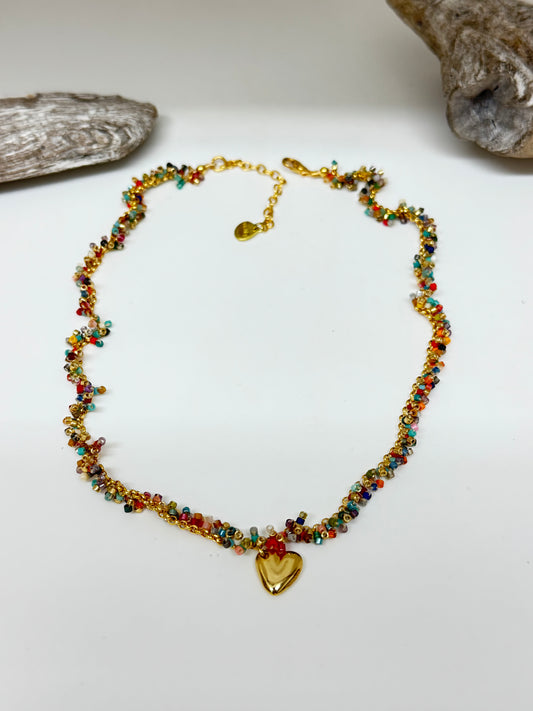 Collier Artisanal Flow Art Perle Japonaise Miyuki Fait en Colombie