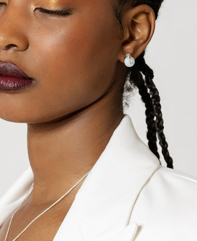 Selene, boucles d'oreilles avec Amazonite  Fait main à Montréal Véronique Roy
