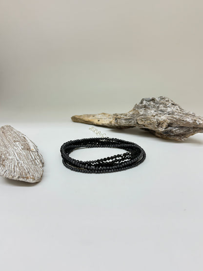 Bracelet Multi 7 Obsidienne Hématite et argent S. Bucci Atelier créatif Bracelet Multi 7