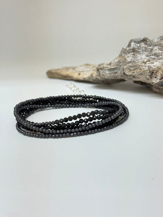 Bracelet Multi 7 Obsidienne Hématite et argent  S. Bucci Atelier créatif Bracelet Multi