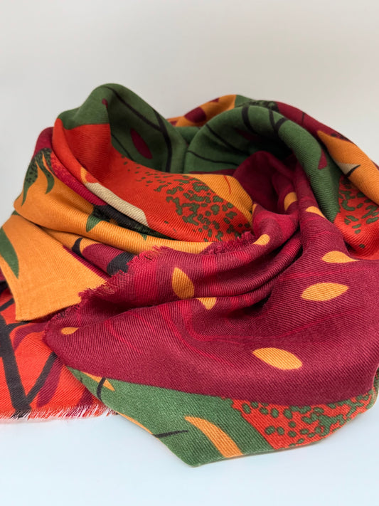 Foulard Scandi 2 tons Floral Powder design Foulard Scandi 2 tons Floral