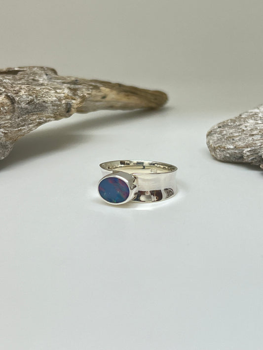 Bague Argent 925 & Opal de feu Dessinée par Carole Morand