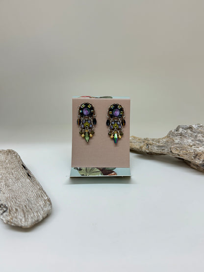 Boucles d'oreilles Allure Ayala Bar Cristaux/Métaux antiques/Verre fabriquée au Moyen-Orient C2270