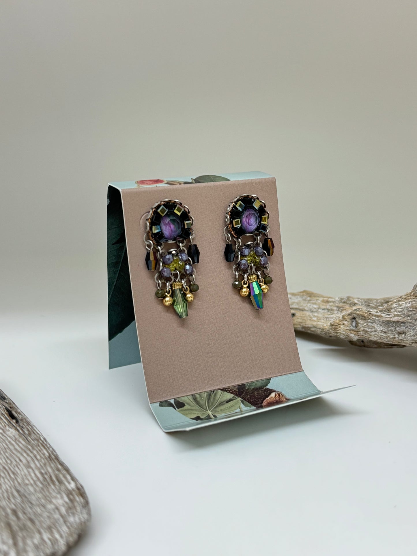 Boucles d'oreilles Allure Ayala Bar Cristaux/Métaux antiques/Verre fabriquée au Moyen-Orient C2270