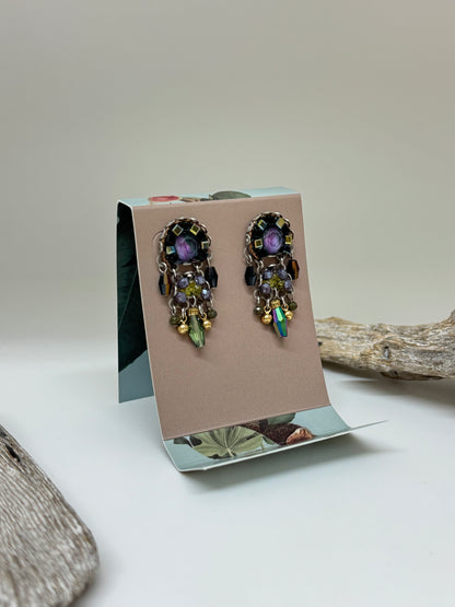 Boucles d'oreilles Allure Ayala Bar Cristaux/Métaux antiques/Verre fabriquée au Moyen-Orient C2270