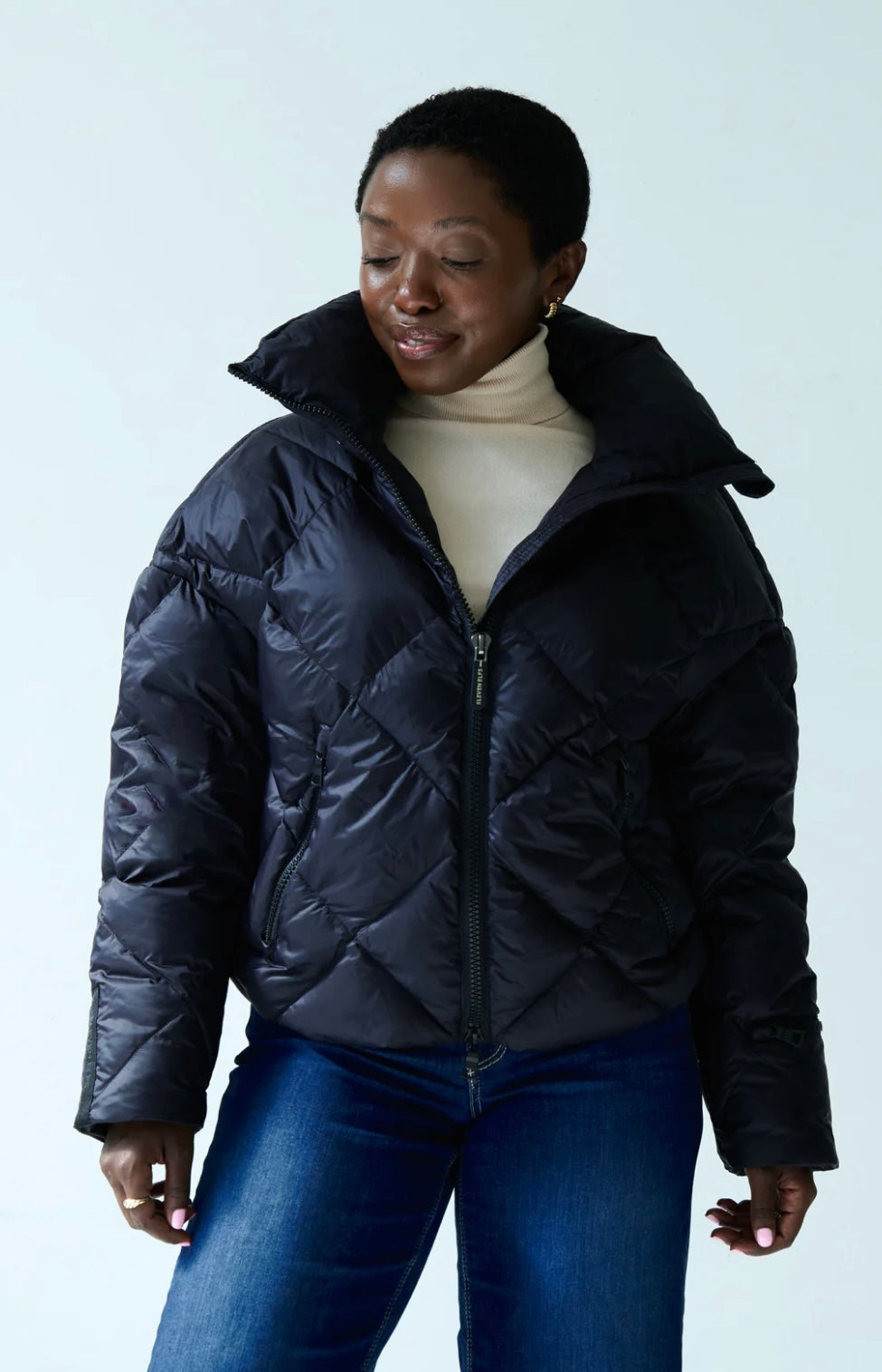 Zoe noir manteau duvet Eleven Elfs design Italien Zoe noir coat