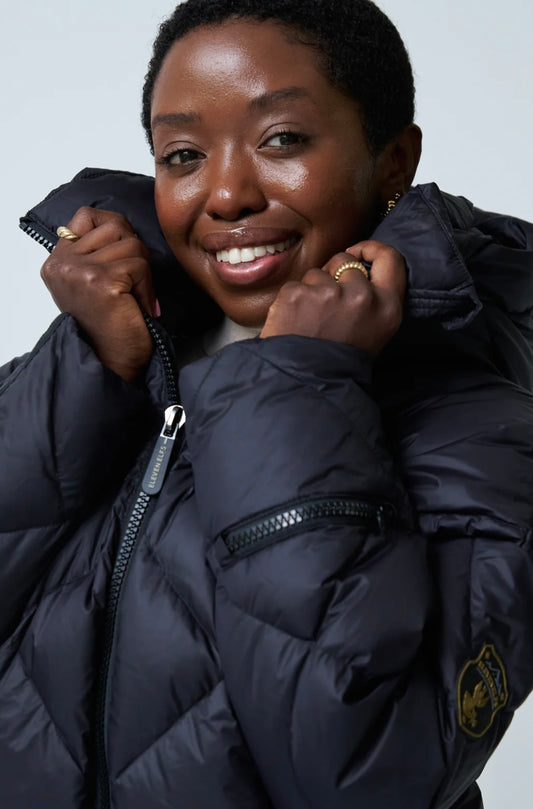 Zoe noir manteau duvet Eleven Elfs design Italien Zoe noir coat