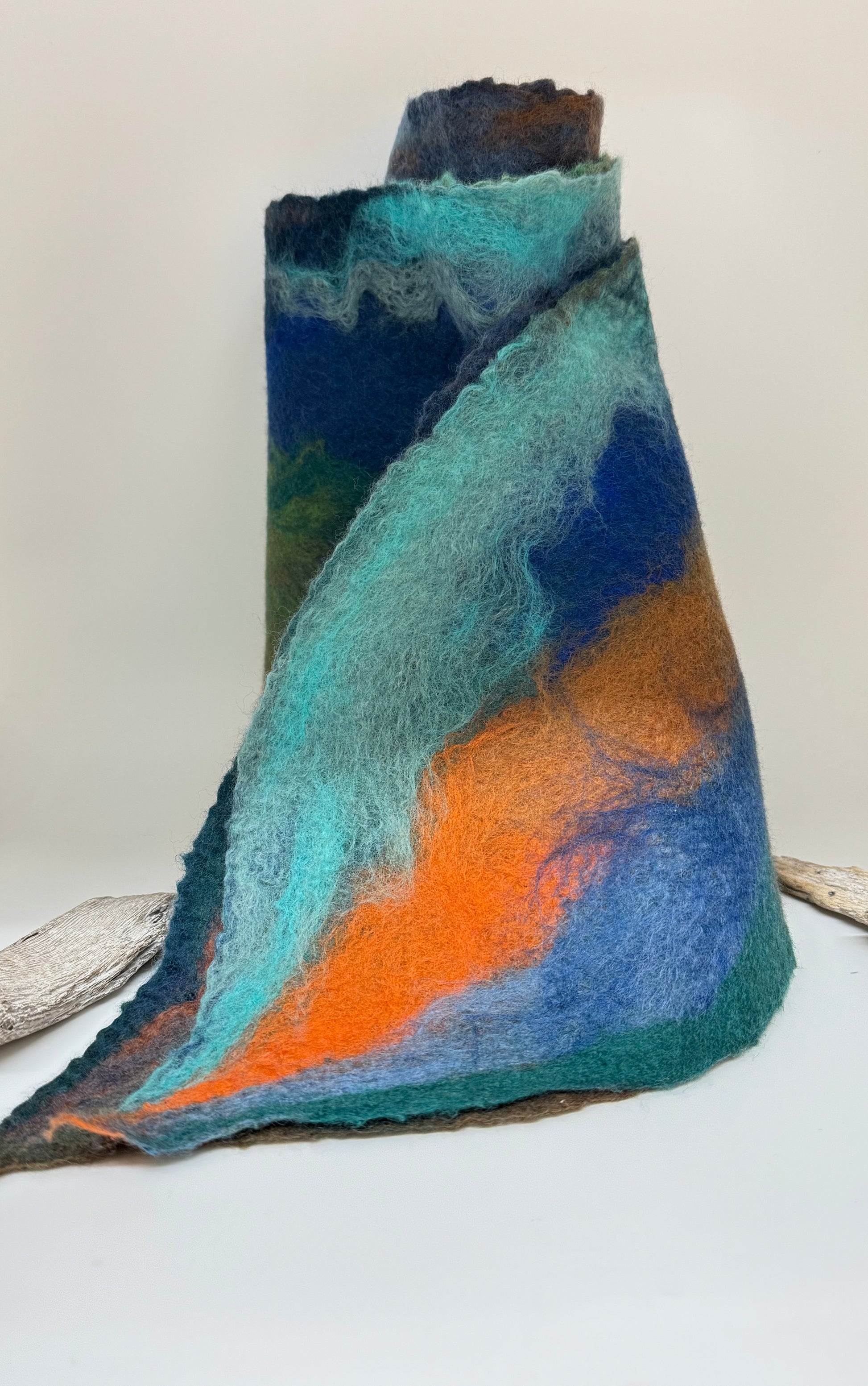 Foulard Specte d'automne laine feutré Isabelle Boudreau Foulard mérinos