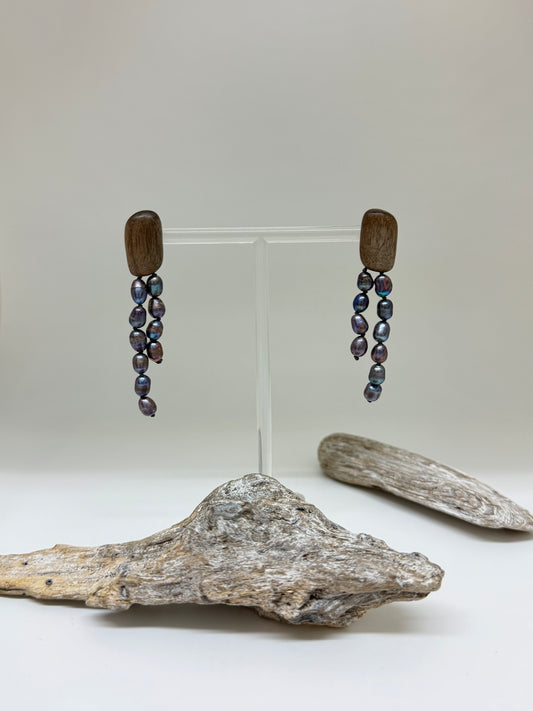 Boucles d'oreilles Pebble Bea, fait main en France Amaury Christin Nature 12-90371