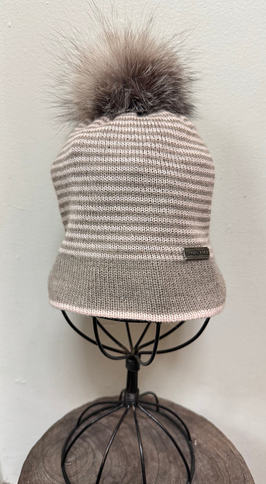 Tuque Francesca Sable - Blush &nbsp;Fait main à Dunham La fibre et moi Francesca