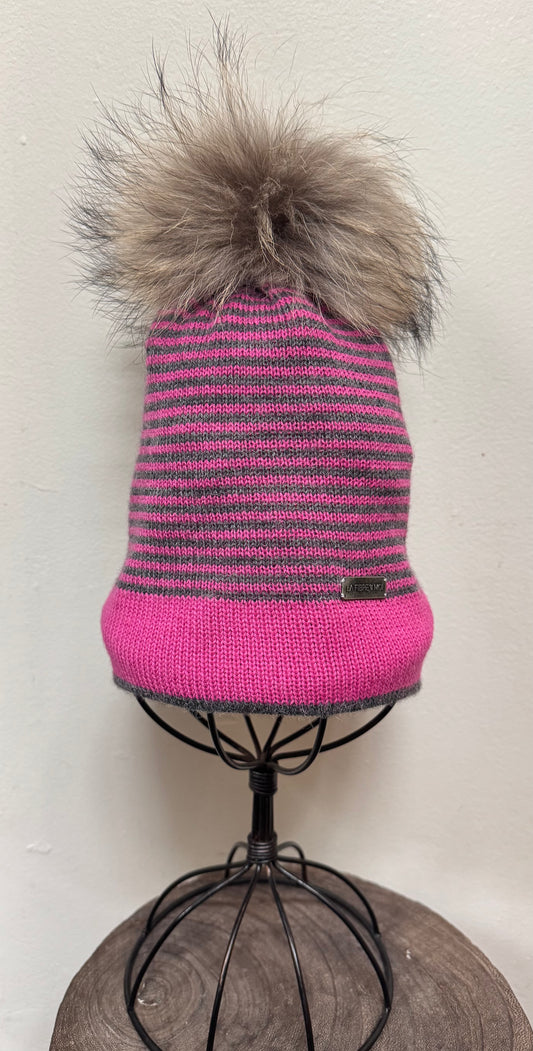 Tuque Francesca Rose - Charbon Fait main à Dunham&nbsp; La fibre et moi Francesca