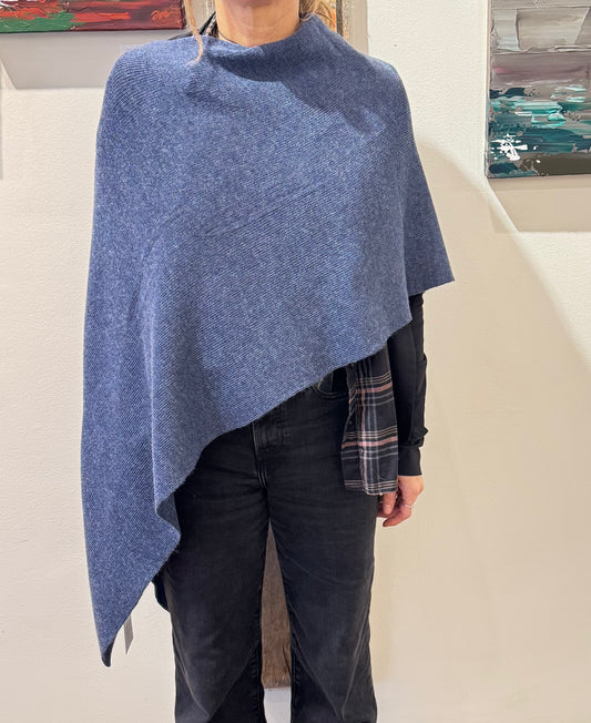 Foulard Cape Luzia Denim Fait main à Dunham La fibre et moi Foulard Luzia