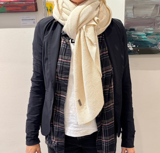 Foulard Cape Luzia Crème Fait main à Dunham La fibre et moi Foulard Luzia