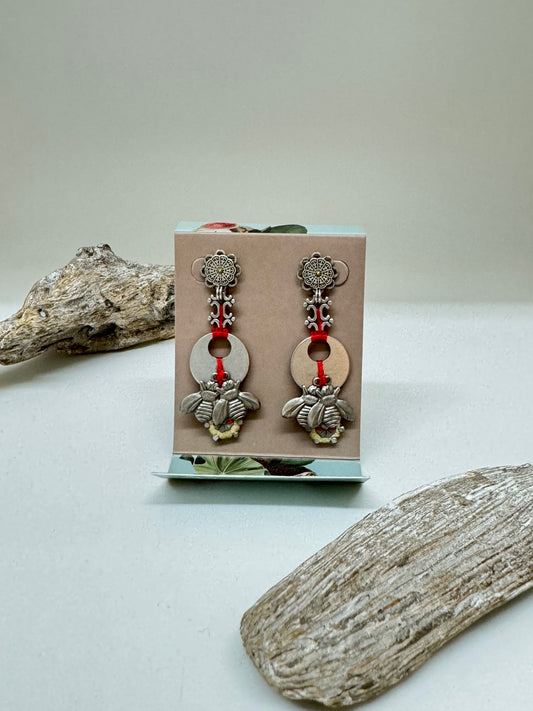 Boucles d'oreilles Myrrena Ayala Bar Cristaux/Métaux antiques/Verre fabriquée au Moyen-Orient N2344